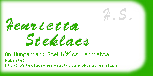 henrietta steklacs business card